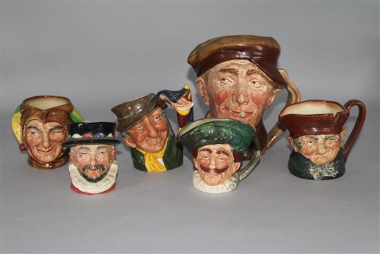 Six Royal Doulton character jugs